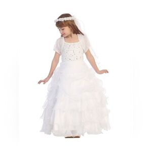 White Organza Dress With Bolero
